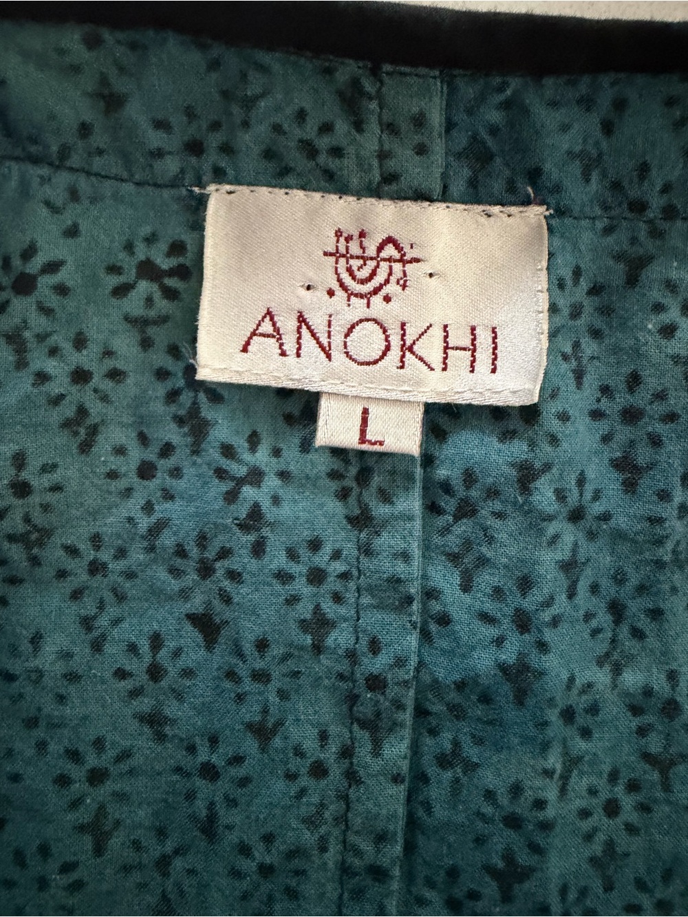 Anokhi Cotton Open Front Crop Cardigan Blouse Long Sleeve Size Large Bolero Top - Picture 6 of 8
